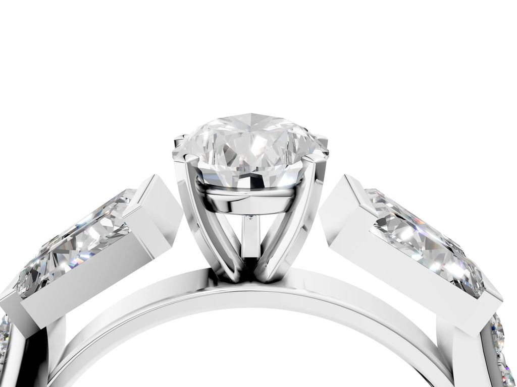 PEAR BAGUETTE CHANNEL RING