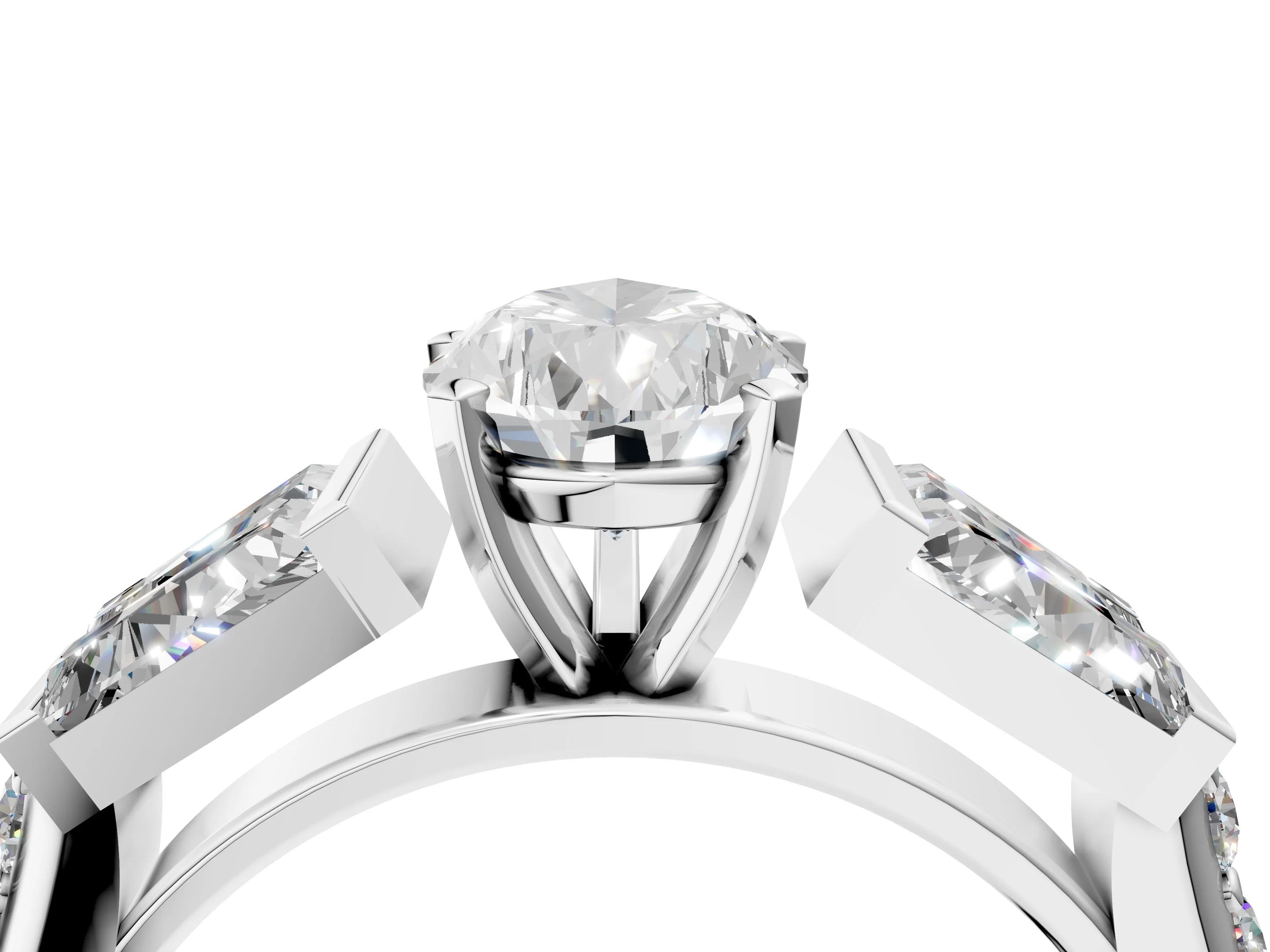 PEAR BAGUETTE CHANNEL RING