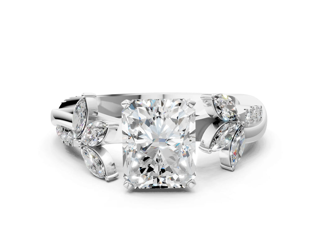 RADIANT FLORAL NATURE INSPIRED CHANNEL RING