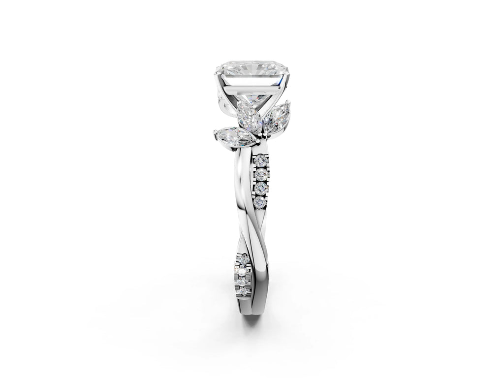 RADIANT FLORAL NATURE INSPIRED CHANNEL RING