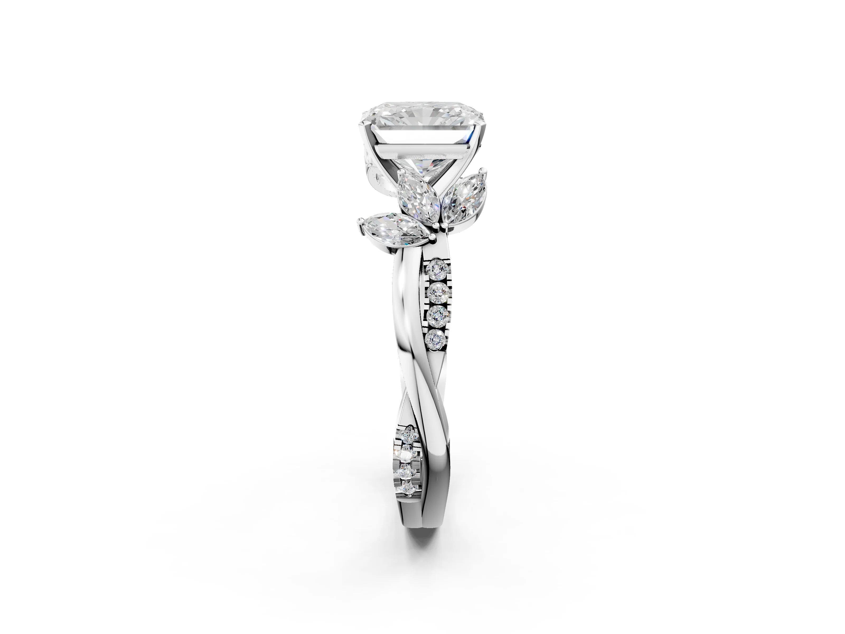 RADIANT FLORAL NATURE INSPIRED CHANNEL RING