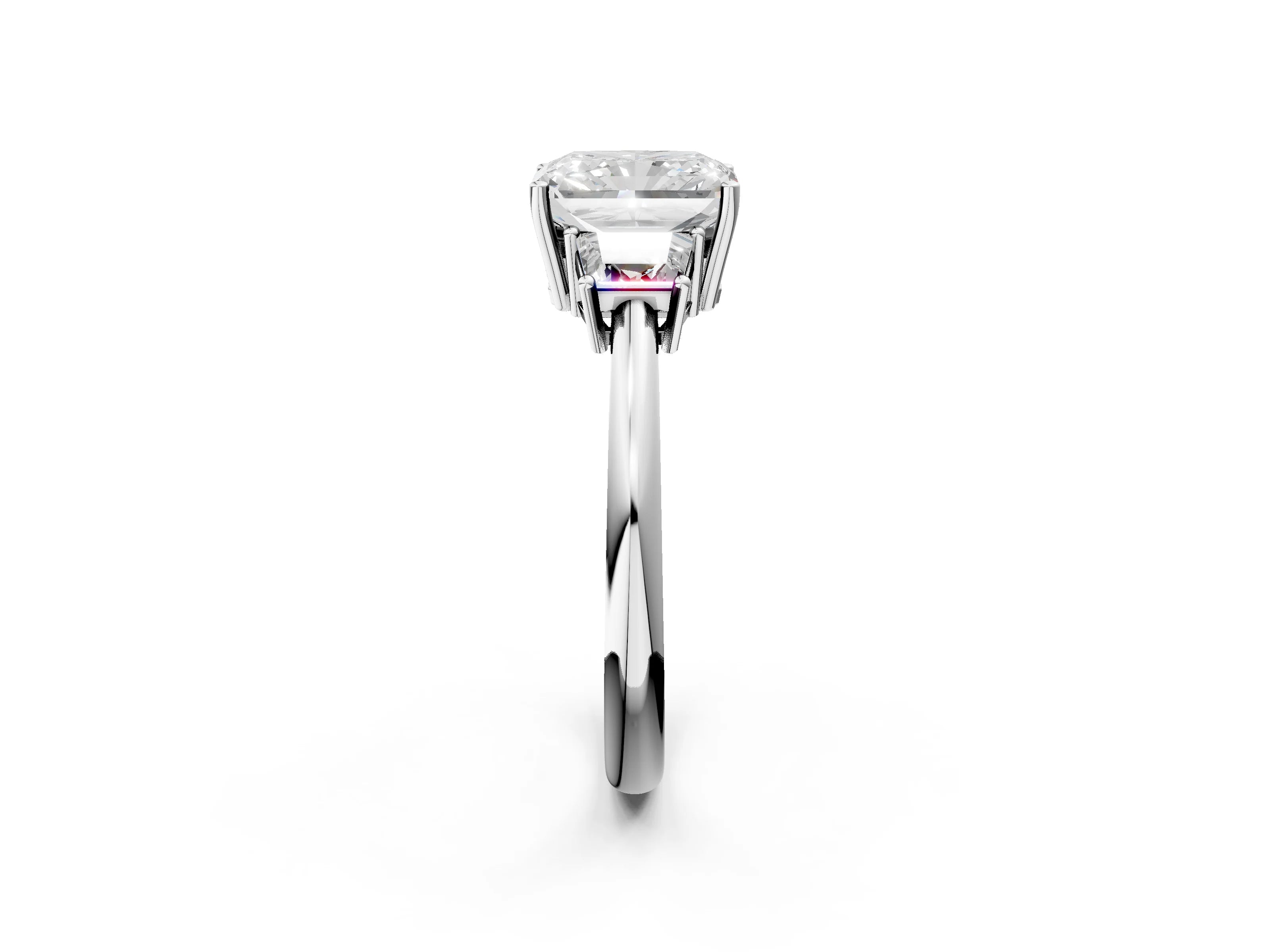 RADIANT TRAPAZOID 3 STONE RING