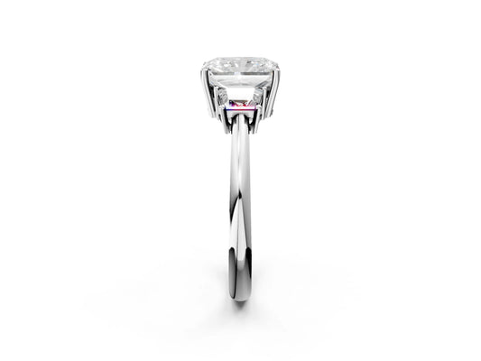 RADIANT TRAPAZOID 3 STONE RING - M&D Signature Jewels