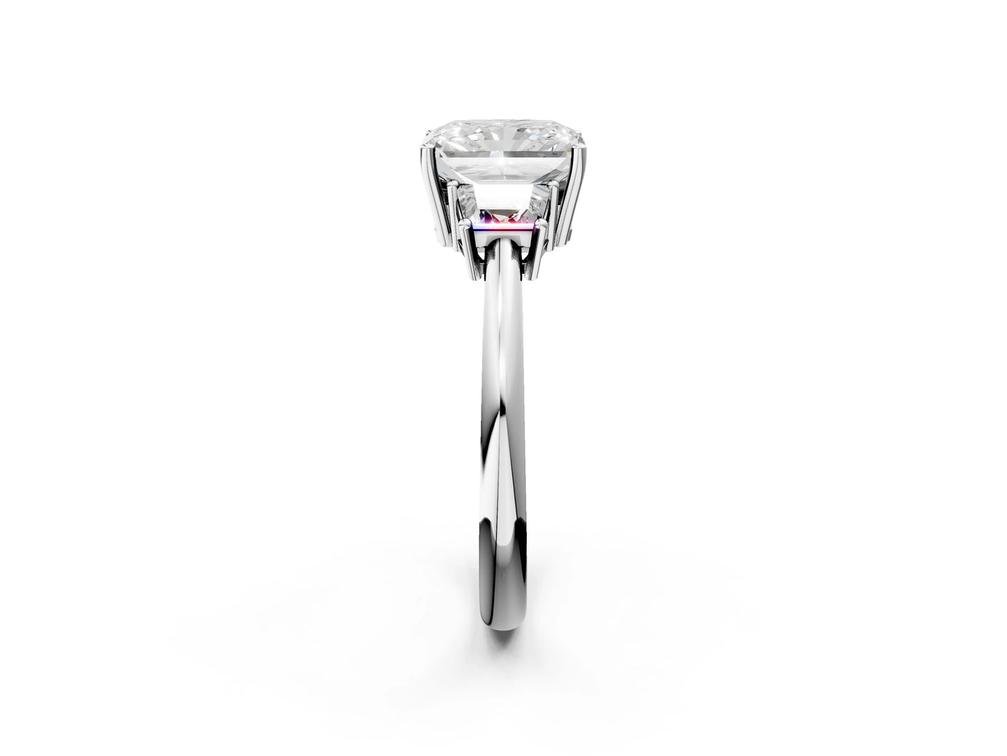 CUSHION TRAPAZOID 3 STONE RING - M&D Signature Jewels