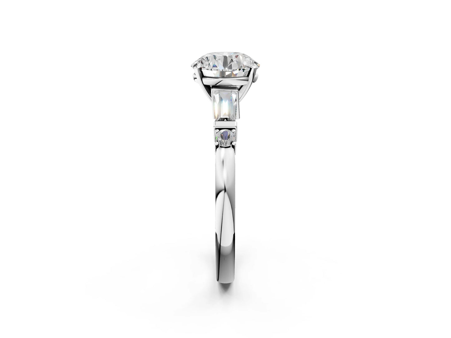 ROUND BAGUETTE ROUND CHANNEL RING - M&D Signature Jewels