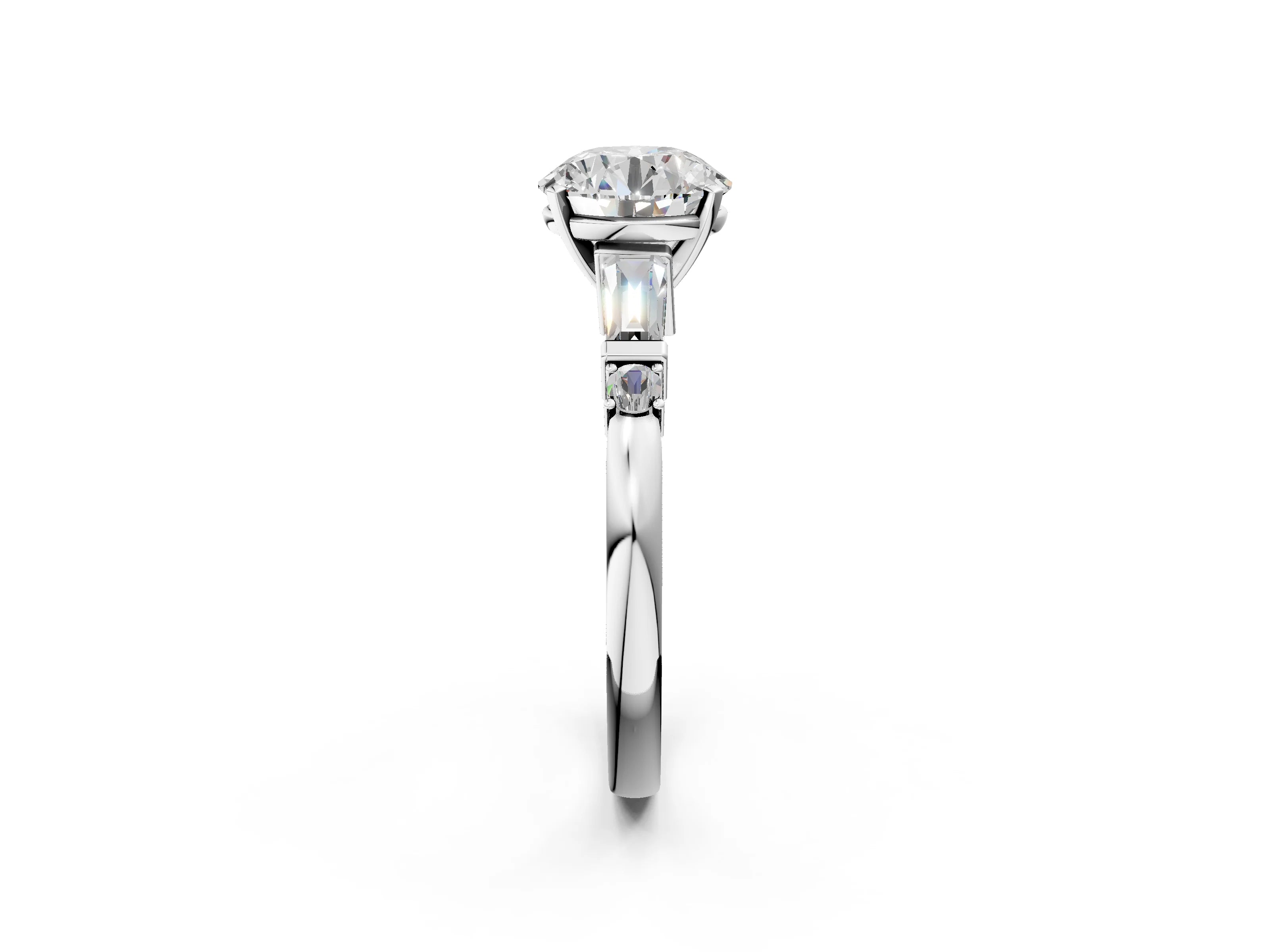 ROUND BAGUETTE ROUND CHANNEL RING