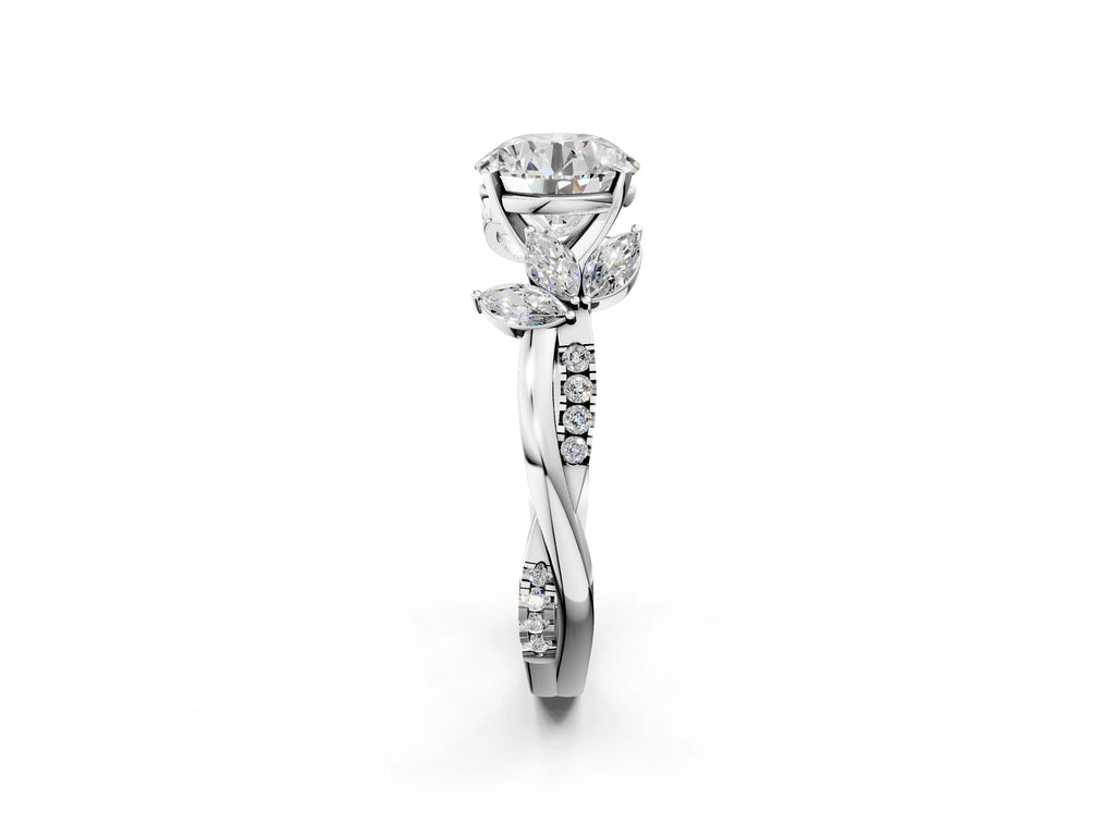 ROUND FLORAL NATURE INSPIRED CHANNEL RING