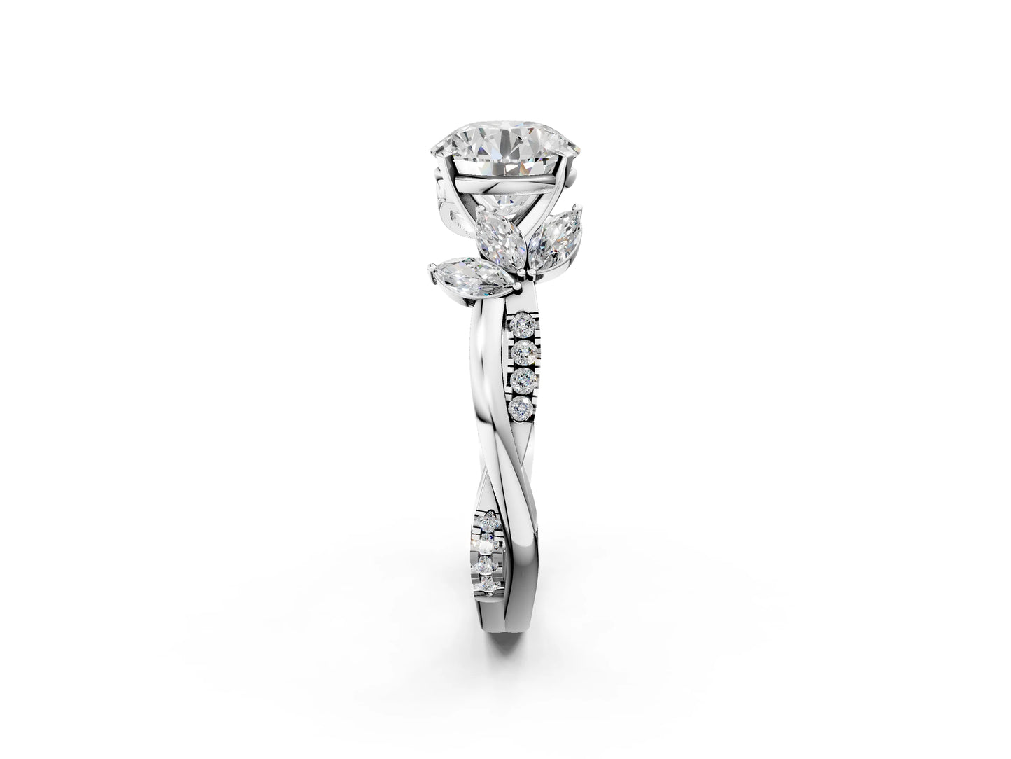 ROUND FLORAL NATURE INSPIRED CHANNEL RING - M&D Signature Jewels