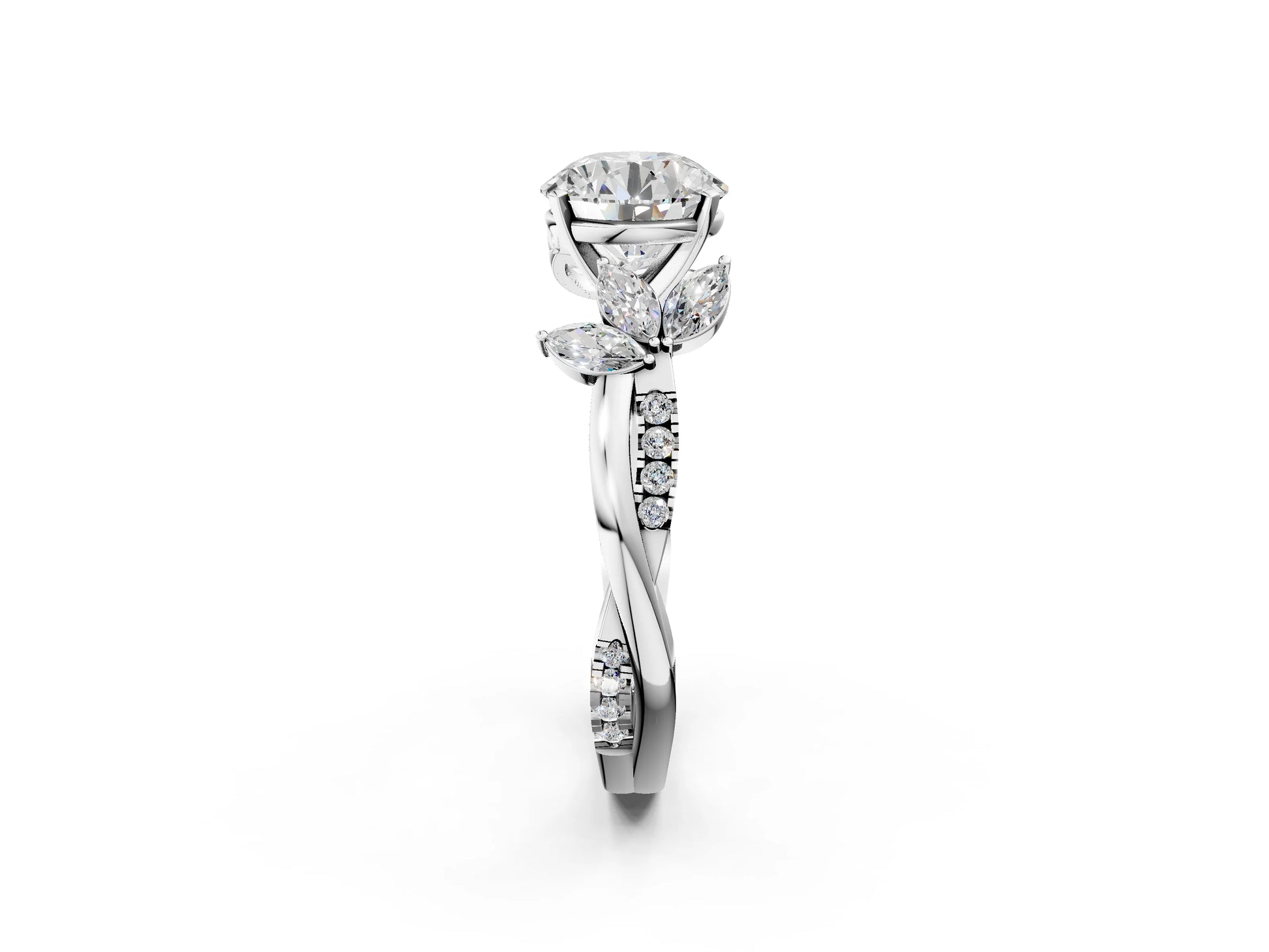 ROUND FLORAL NATURE INSPIRED CHANNEL RING - M&D Signature Jewels