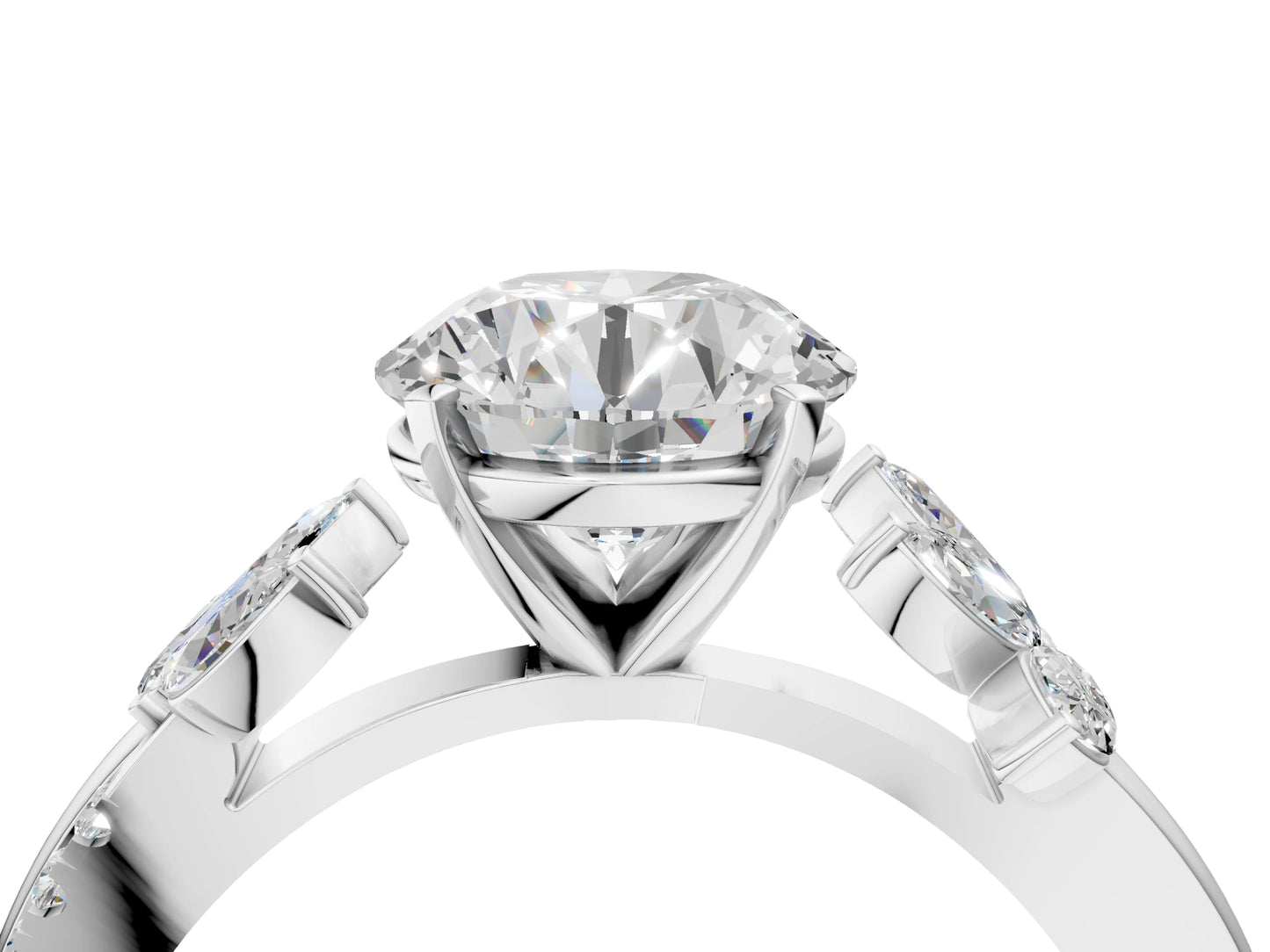 ROUND FLORAL NATURE INSPIRED CHANNEL RING - M&D Signature Jewels