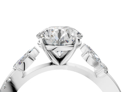 ROUND FLORAL NATURE INSPIRED CHANNEL RING - M&D Signature Jewels