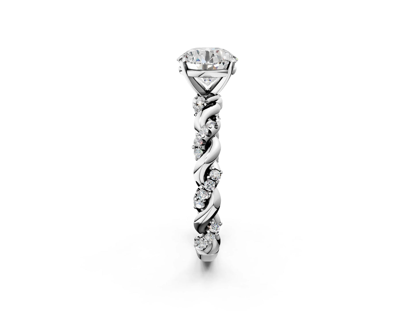 CUSHION TWISTED PAVE RING - M&D Signature Jewels