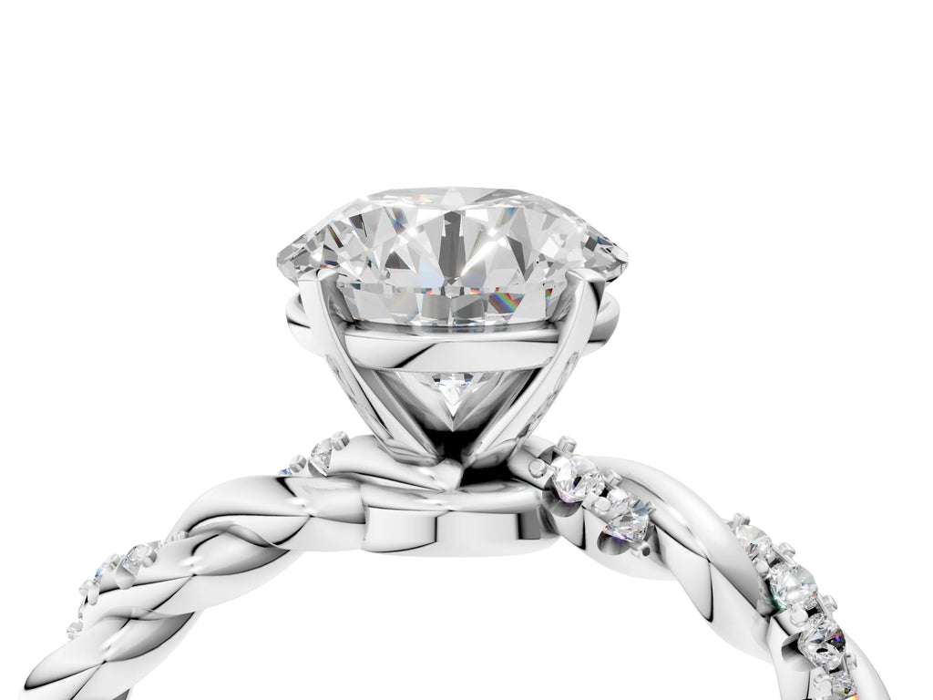 CUSHION TWISTED PAVE RING