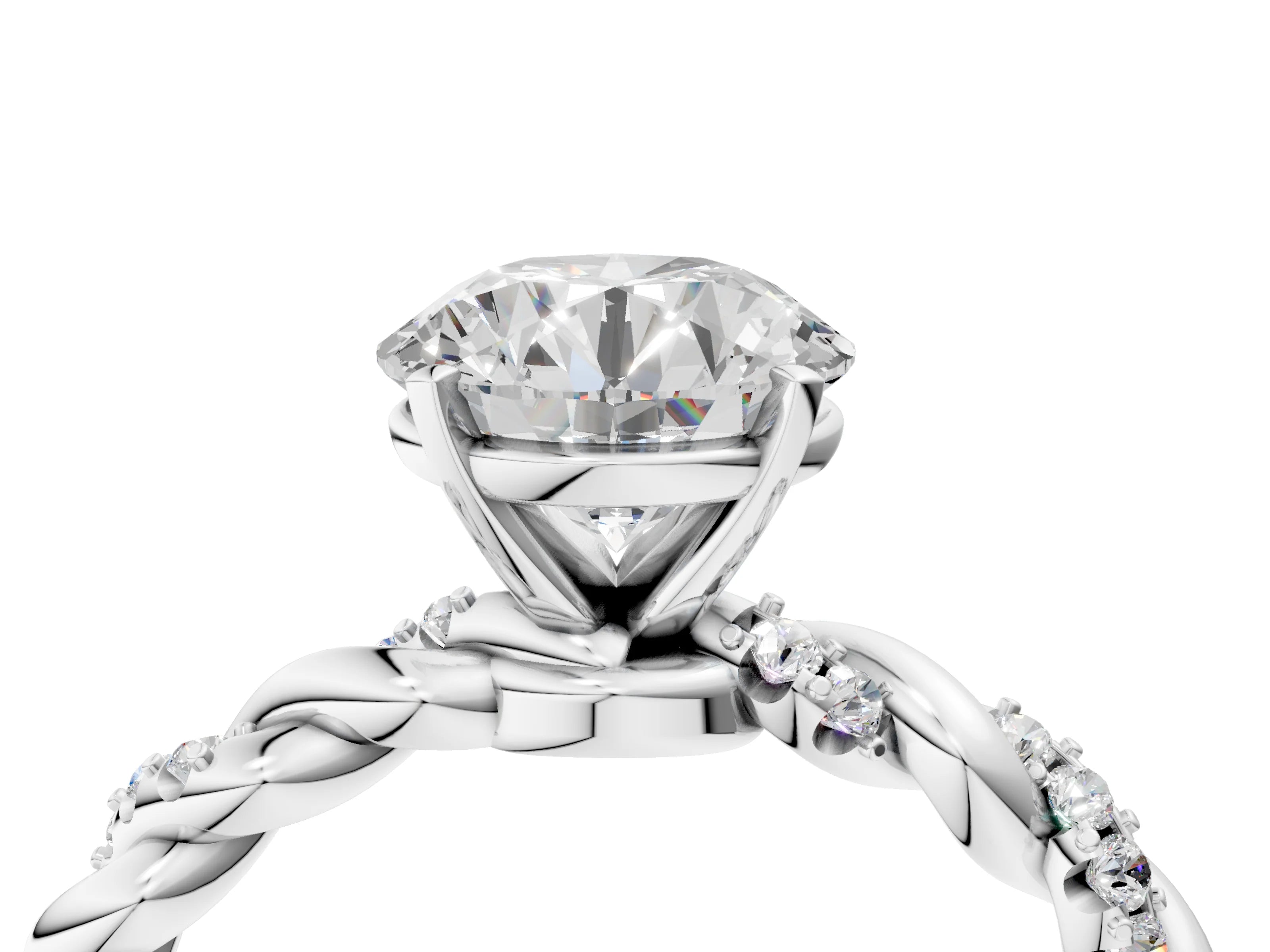 CUSHION TWISTED PAVE RING