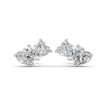 HEART TWO STONE EARRING