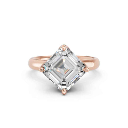 ASSCHER KITE SETTING WITH TULIP PRONG AND HIDDEN HALO RING