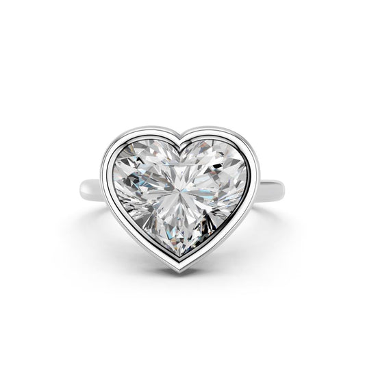 HEART BEZEL RING WITH HIDDEN HALO