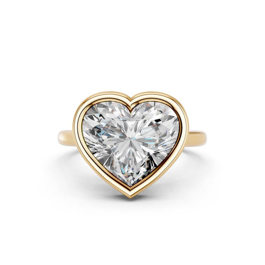 HEART BEZEL RING WITH HIDDEN HALO