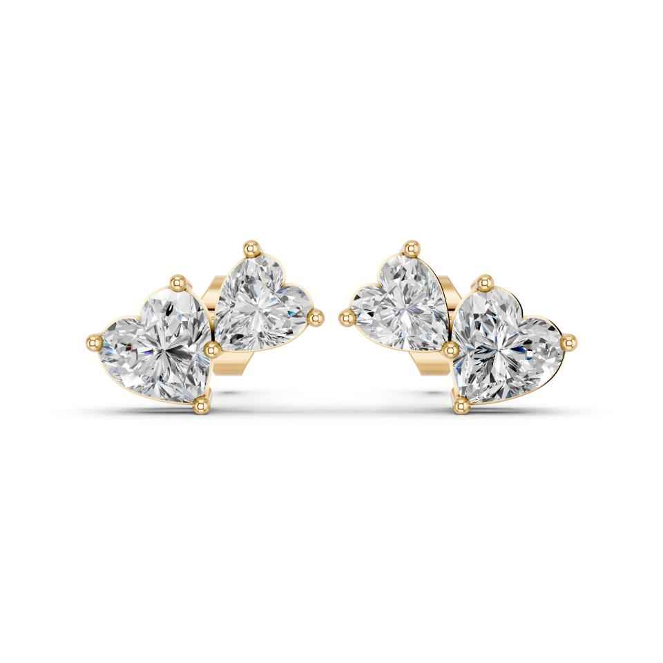 HEART TWO STONE EARRING