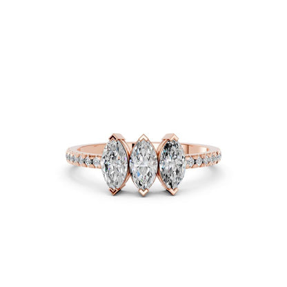 3 STONE MARQUISE PAVE BAND