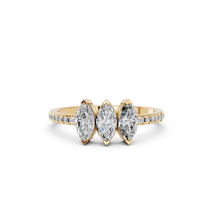 3 STONE MARQUISE PAVE BAND