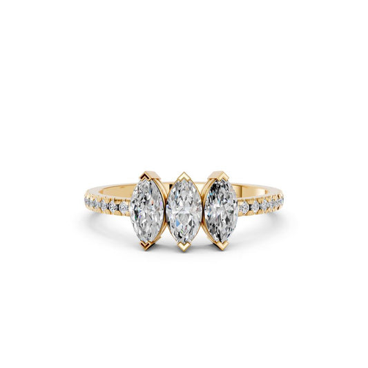 3 STONE MARQUISE PAVE BAND