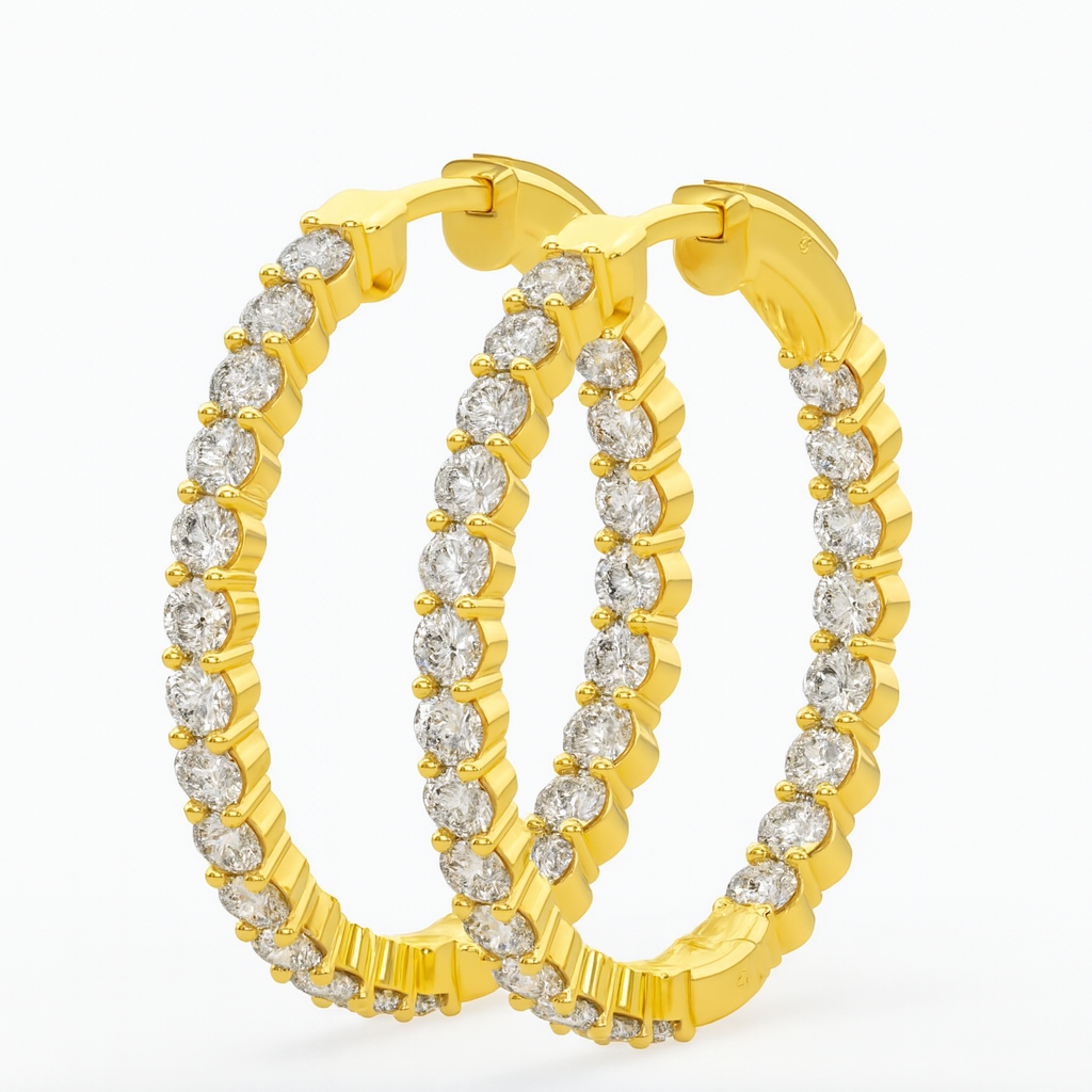 ROUND IN-OUT HOOPS EARRINGS - M&D Signature Jewels