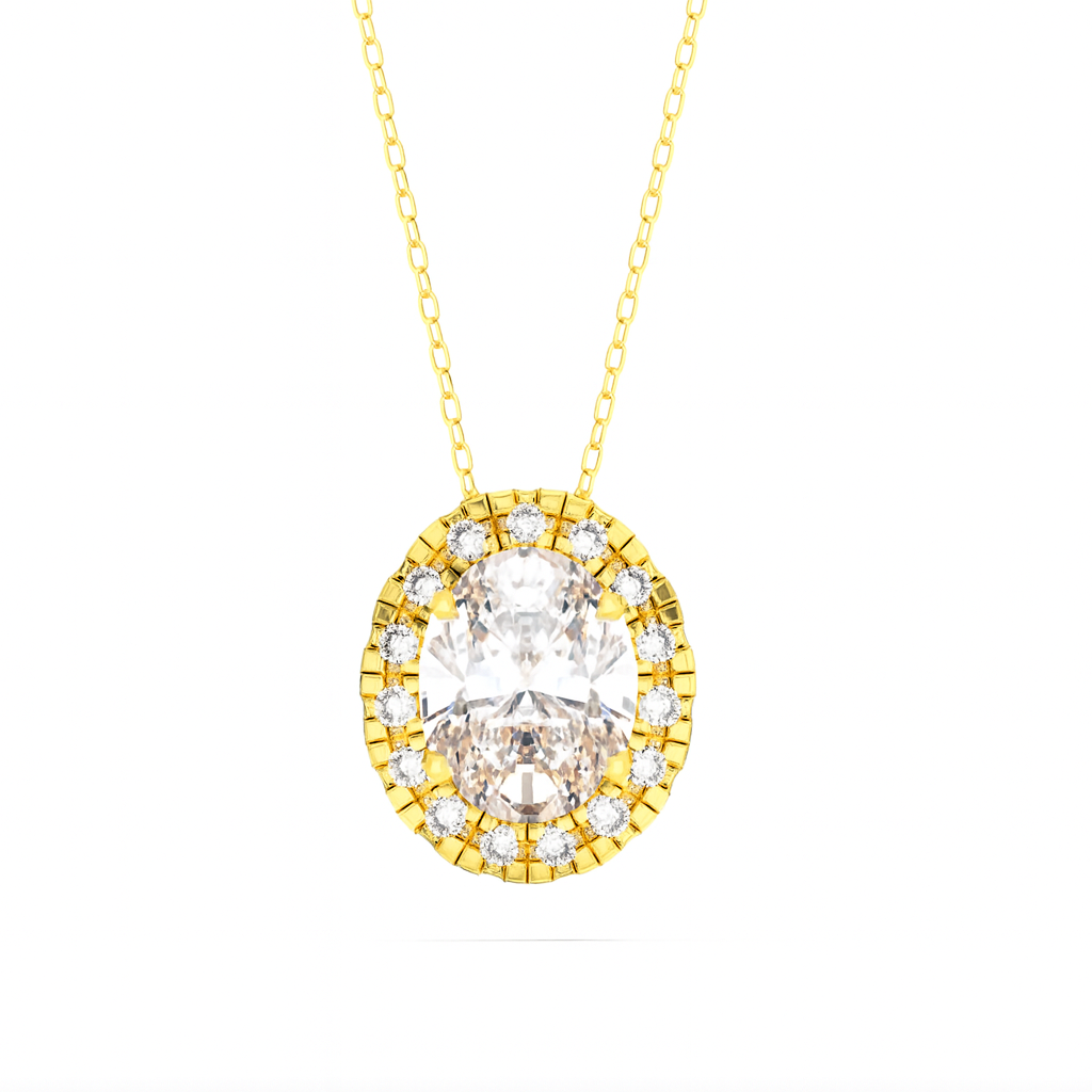 OVAL HALO PENDANT