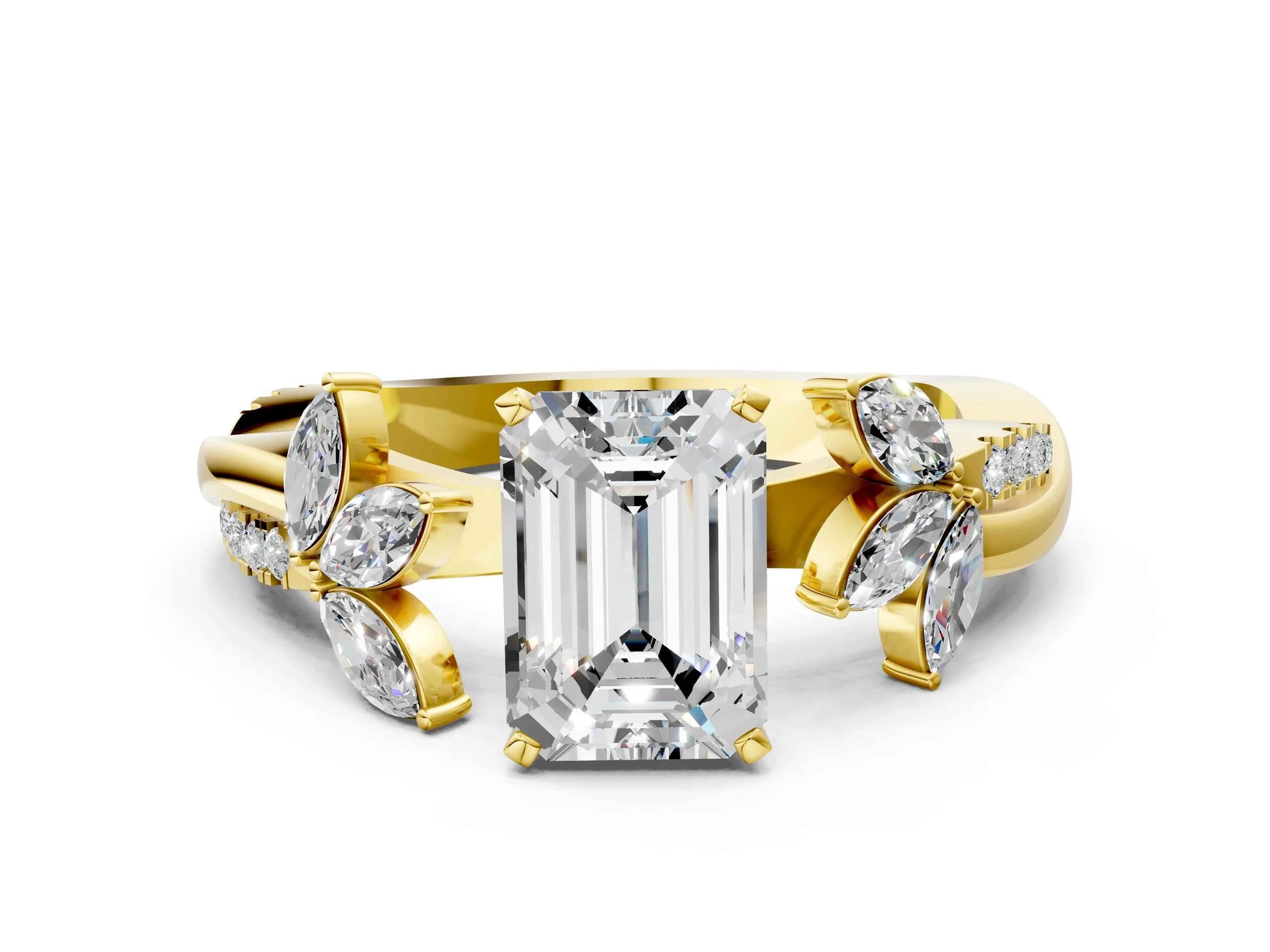 EMERALAD FLORAL NATURE INSPIRED CHANNEL RING - M&D Signature Jewels