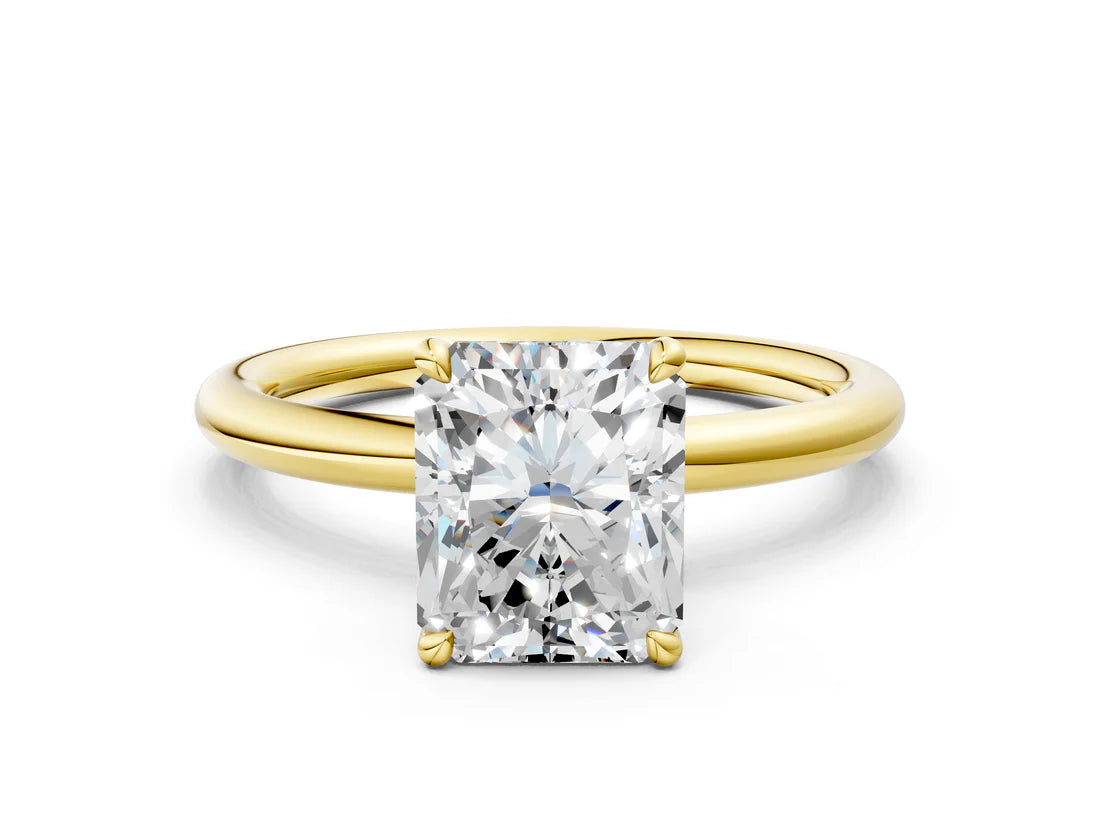 Radiant engagement ring