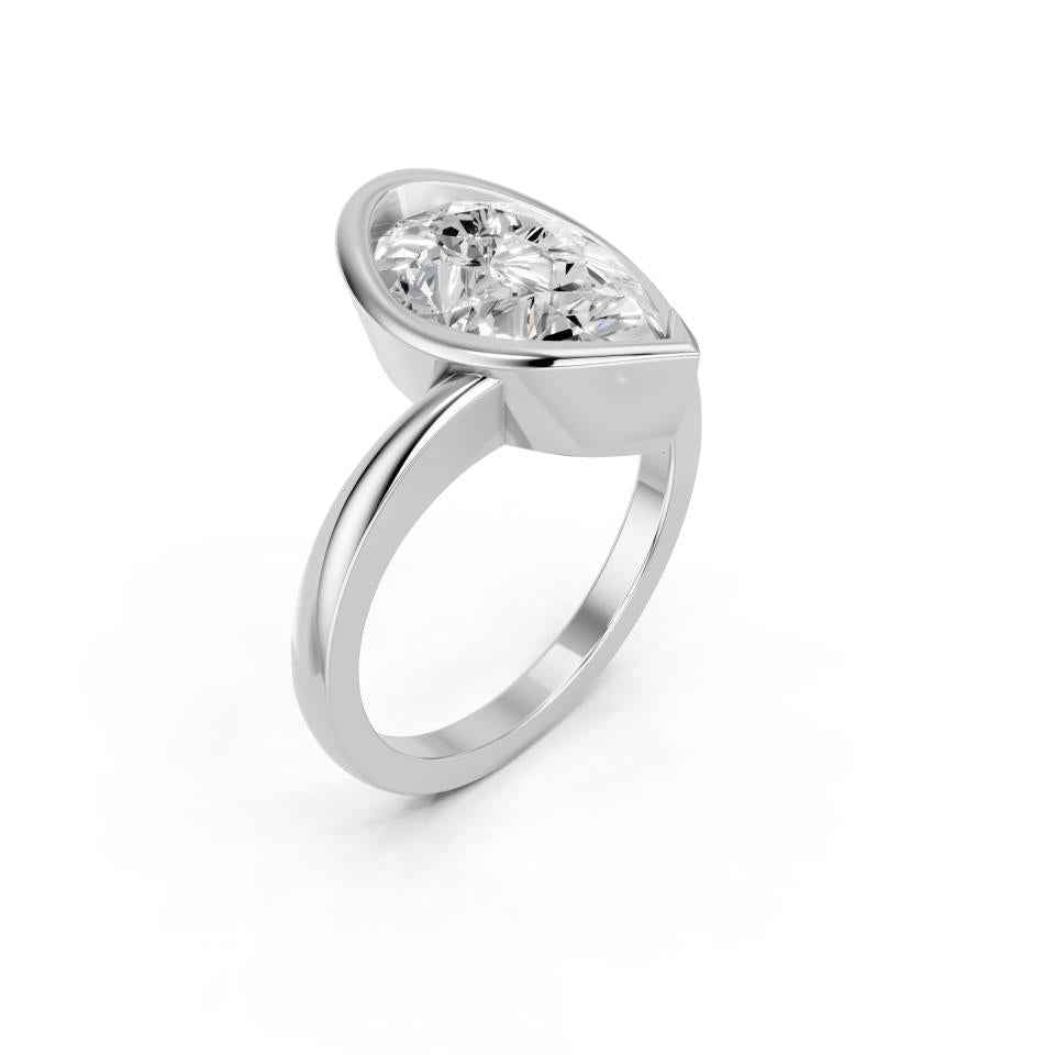 PEAR BEZEL RING