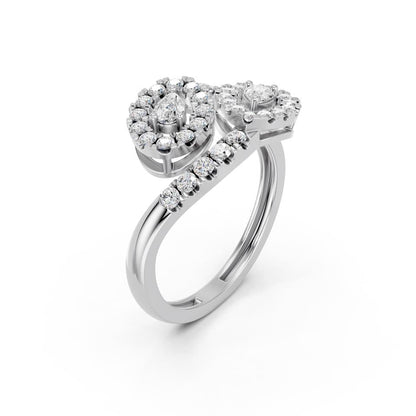 PEAR TWO STONE FANCY RING