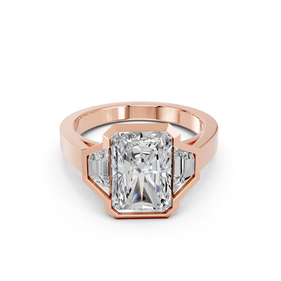 RADIANT BEZEL WITH TRAPEZOID SIDE STONES