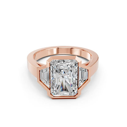 RADIANT BEZEL WITH TRAPEZOID SIDE STONES