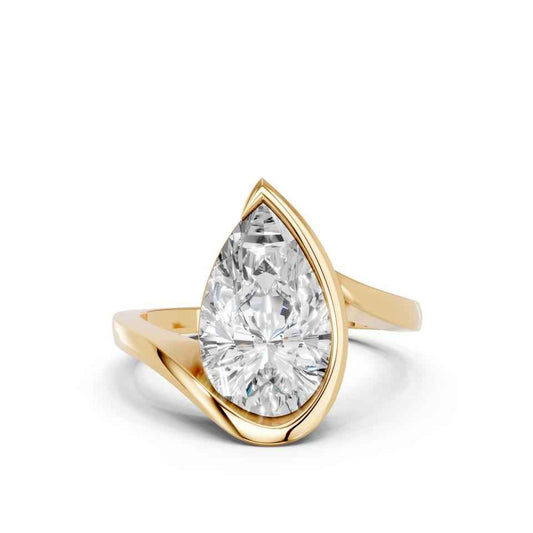 PEAR BEZEL RING