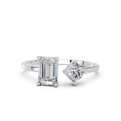 EMERALD & CUSHION TOI MOI RING