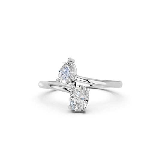 PEAR & OVAL TOI MOI RING