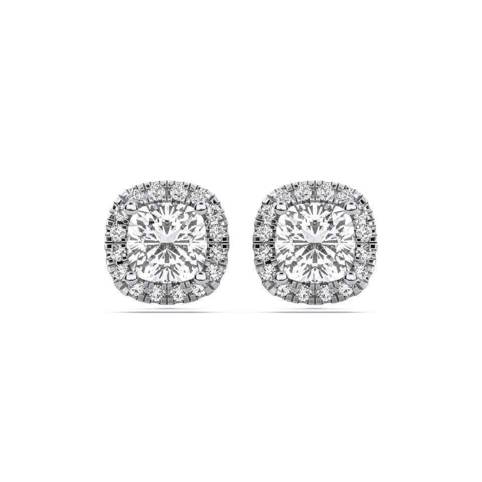 CUSHION HALO EARRING