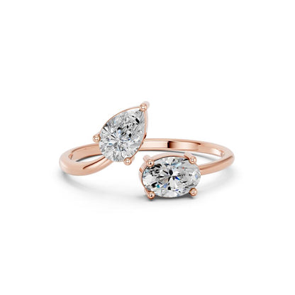 PEAR & OVAL TOI MOI RING