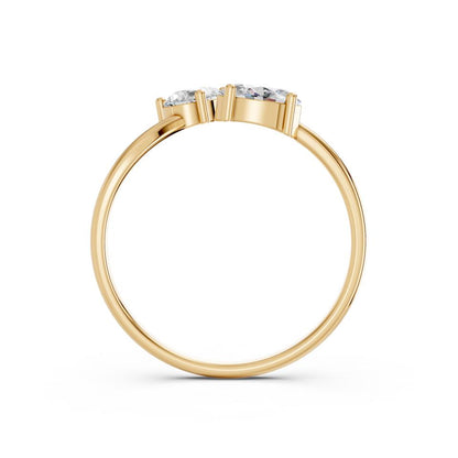PEAR & OVAL TOI MOI RING