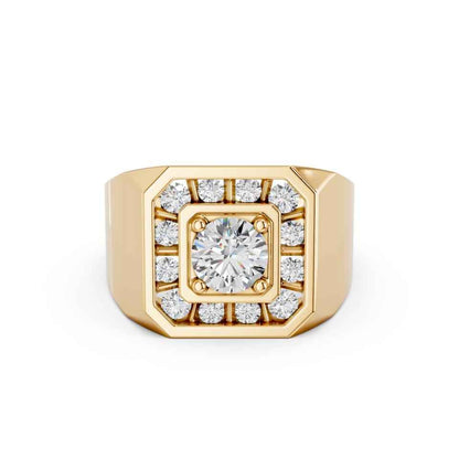 ROUND HALO MENS RING