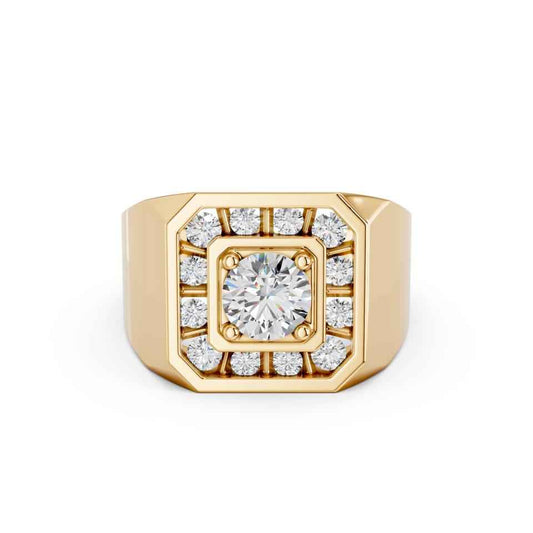 ROUND HALO MENS RING