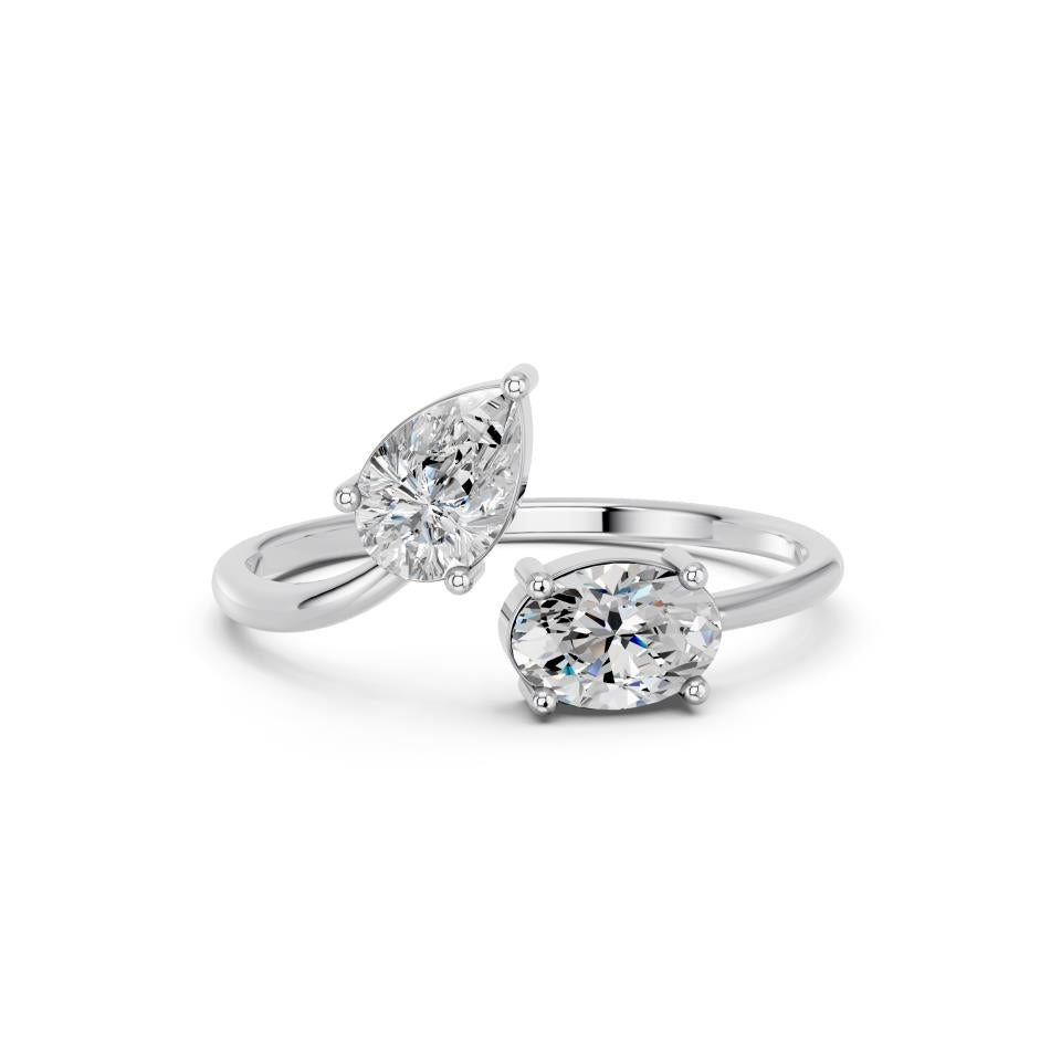 PEAR & OVAL TOI MOI RING
