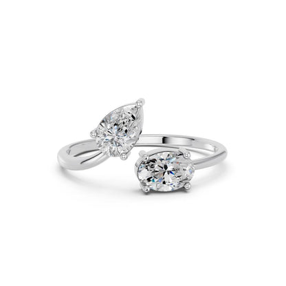 PEAR & OVAL TOI MOI RING