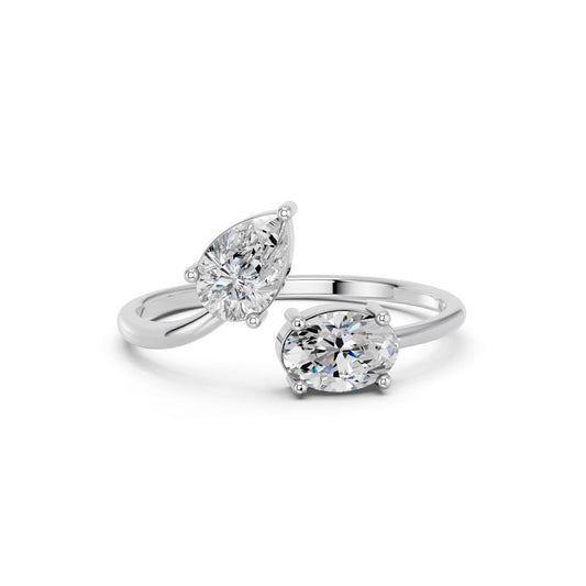 PEAR & OVAL TOI MOI RING
