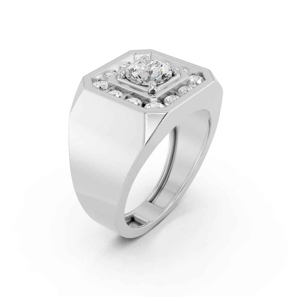 ROUND HALO MENS RING