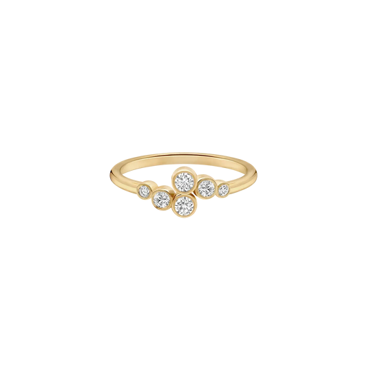 BEZEL SET 6 ROUND LAB DIAMOND CURVED WEDDING BAND
