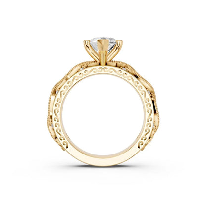 Marquise Cut Lab Diamond with vintage pave band | D VS1