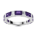 Amethyst and VS Diamond Wedding Ring