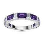 Amethyst and VS Diamond Wedding Ring